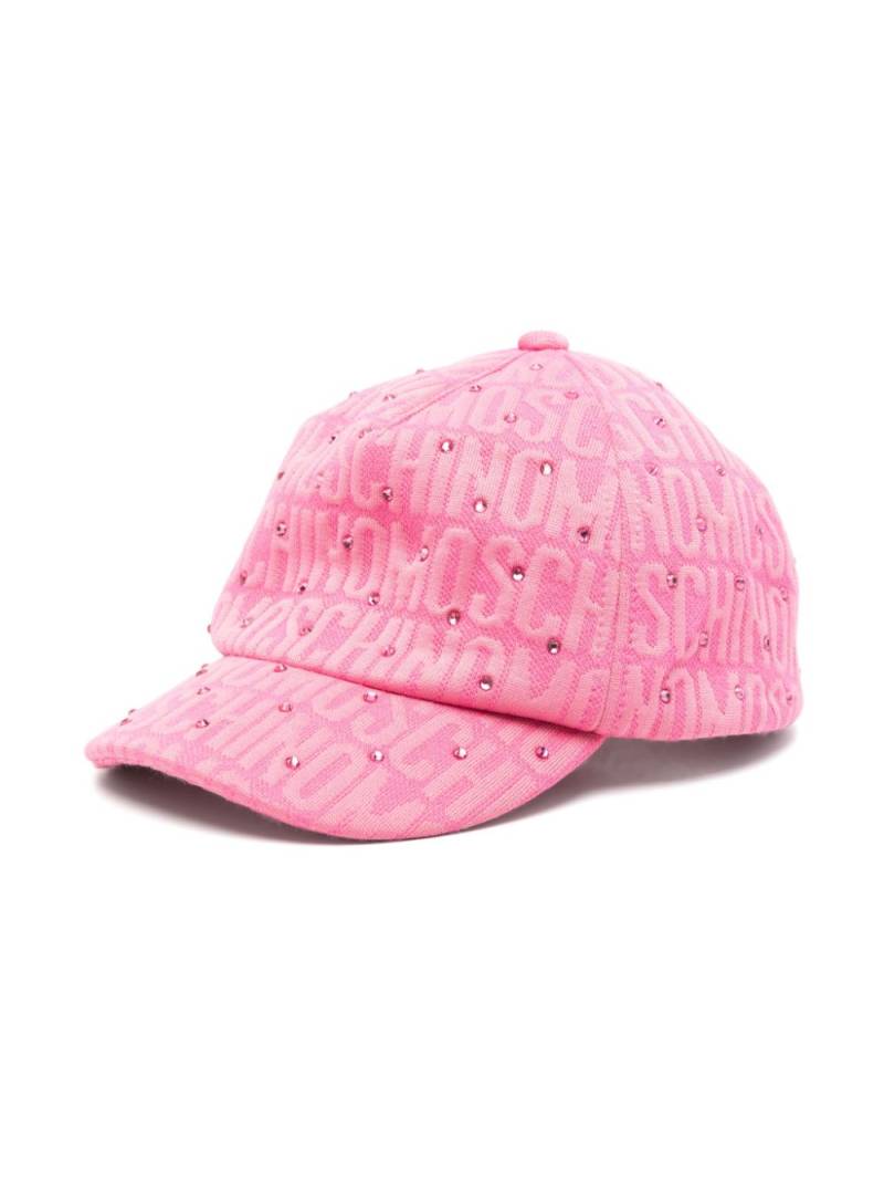 Moschino Kids rhinestone baseball cap - Pink von Moschino Kids