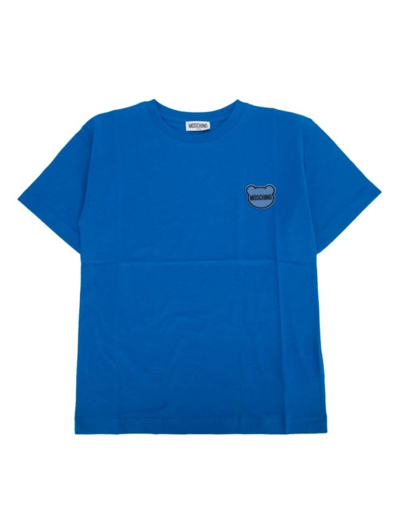 Moschino Kids rubberised-logo cotton T-shirt - Blue von Moschino Kids