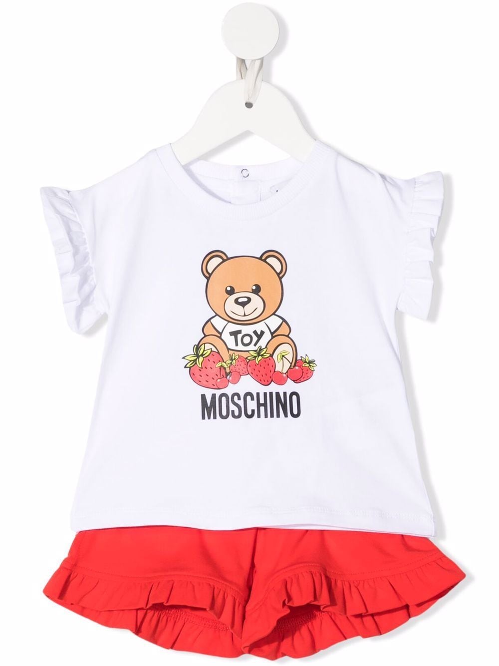 Moschino Kids ruffled cotton shorts - White von Moschino Kids