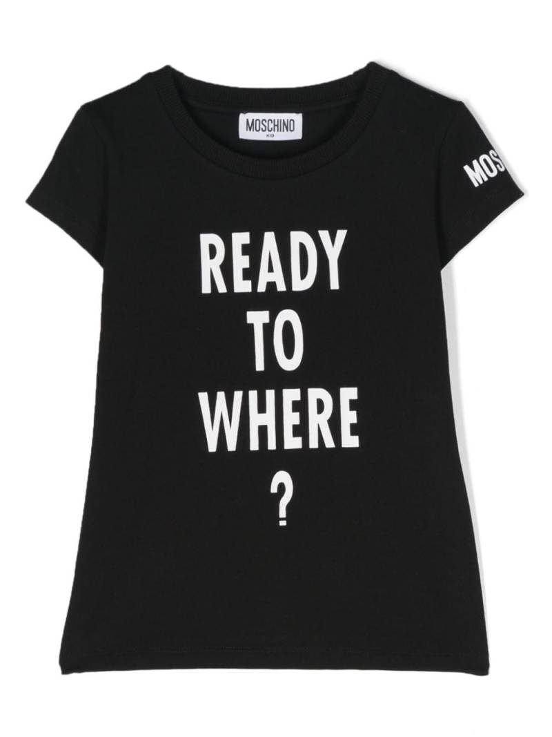 Moschino Kids slogan-print cotton T-shirt - Black von Moschino Kids