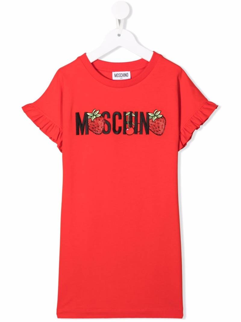 Moschino Kids strawberry-logo T-shirt dress - Red von Moschino Kids