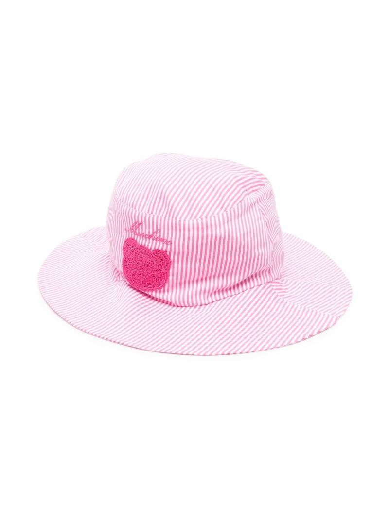 Moschino Kids stripe-print cotton hat - Pink von Moschino Kids