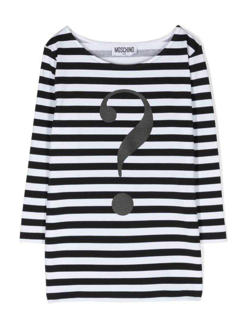 Moschino Kids striped long-sleeve T-shirt - Black von Moschino Kids