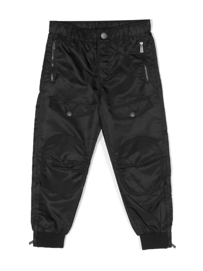 Moschino Kids logo-embroidered cargo trousers - Black von Moschino Kids