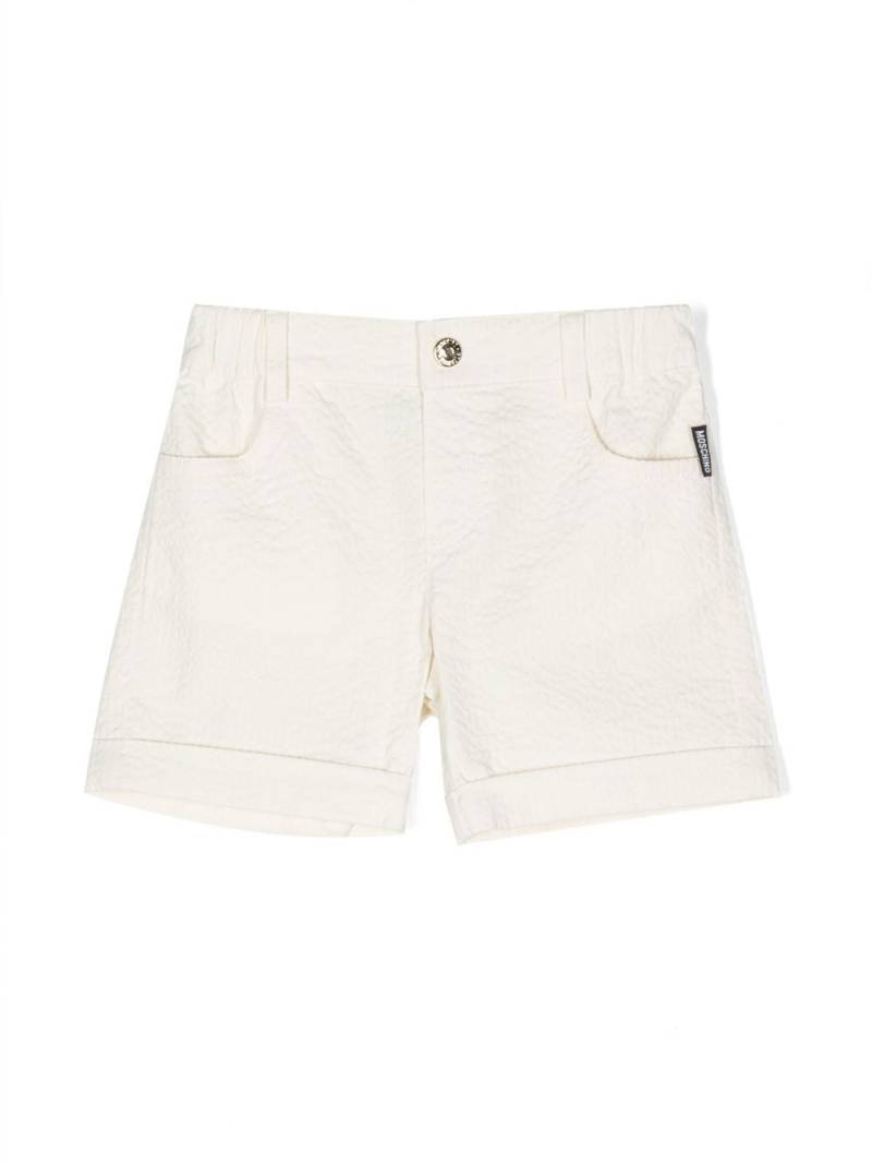 Moschino Kids teddy-bear crinkle shorts - Neutrals von Moschino Kids