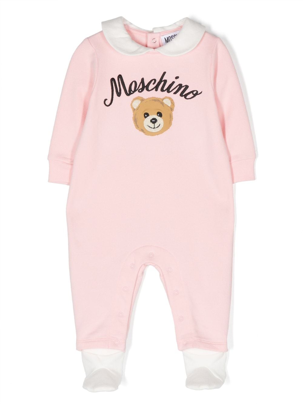 Moschino Kids teddy bear-embroidered stretch-cotton body - Pink von Moschino Kids