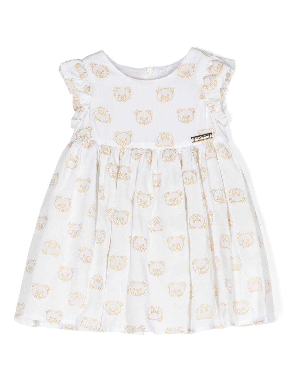 Moschino Kids teddy bear flared dress - White von Moschino Kids