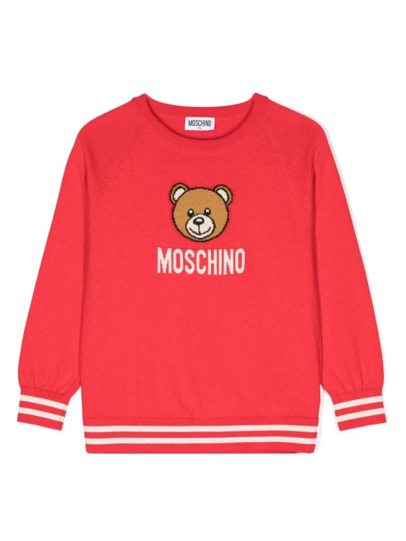 Moschino Kids teddy-bear knitted jumper - Red von Moschino Kids