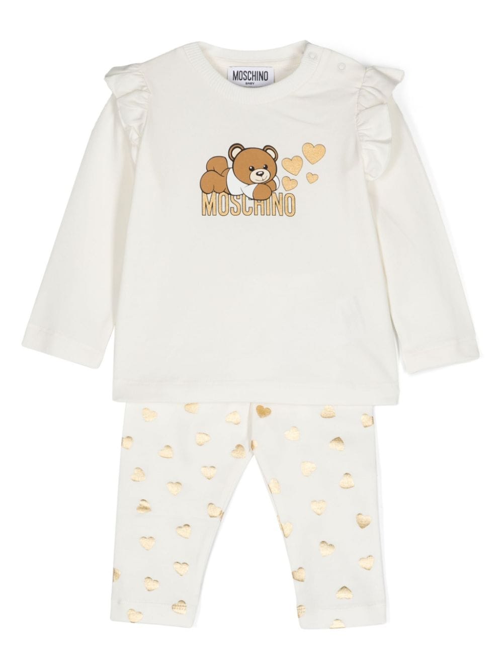 Moschino Kids teddy bear-motif T-shirt and leggings - White von Moschino Kids