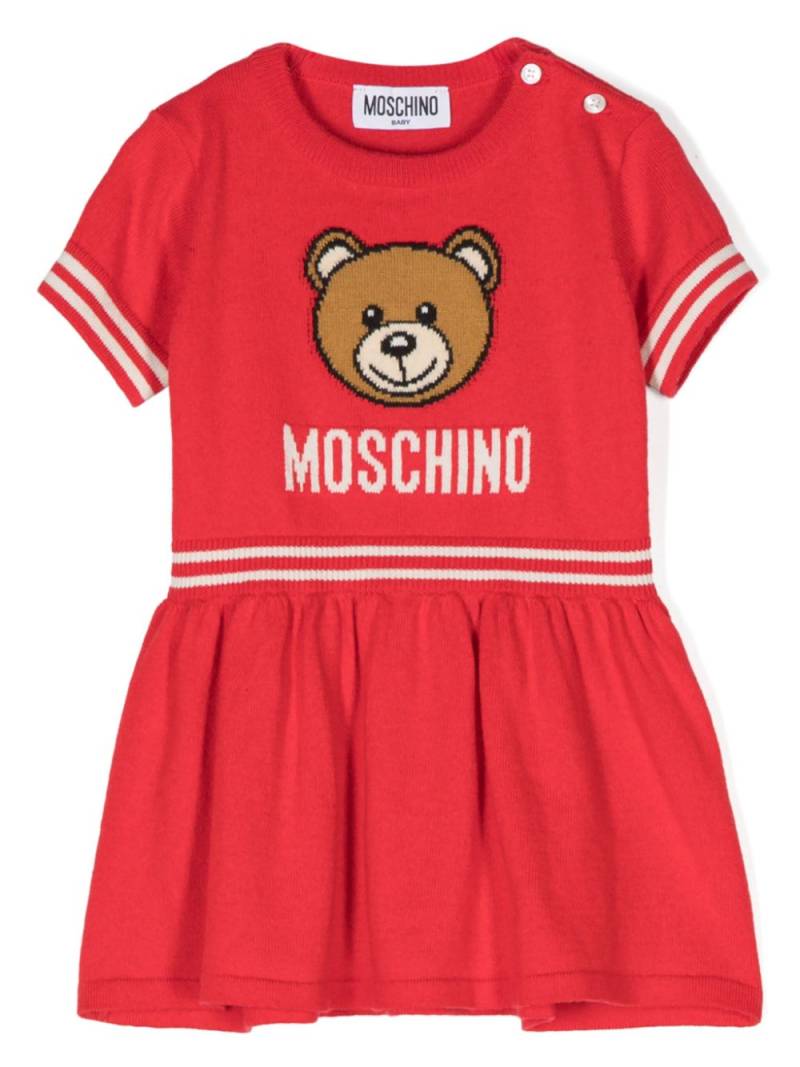 Moschino Kids teddy bear-motif dress - Red von Moschino Kids