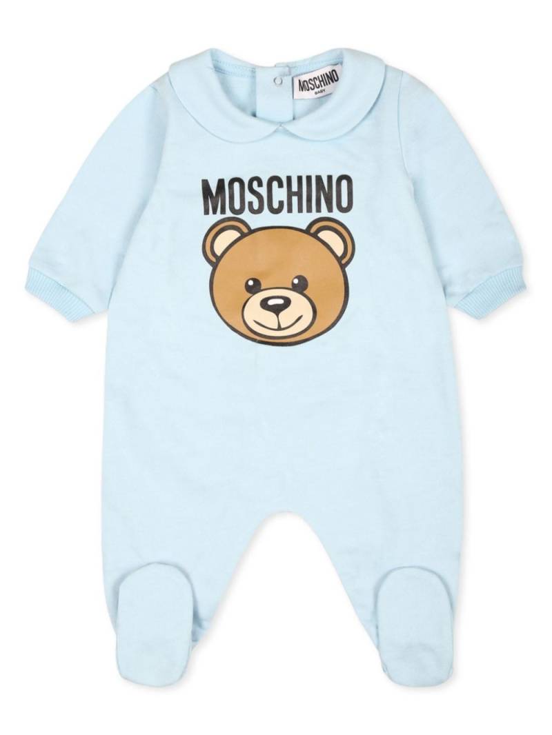 Moschino Kids teddy bear print babygrow - Blue von Moschino Kids