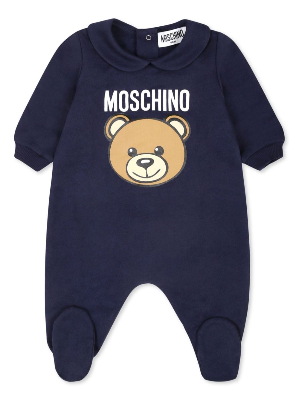 Moschino Kids teddy bear print babygrow - Blue von Moschino Kids