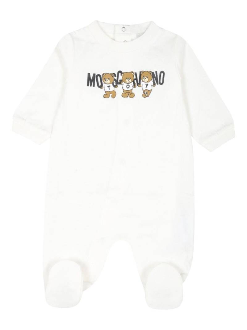 Moschino Kids teddy bear-print cotton pajamas - White von Moschino Kids