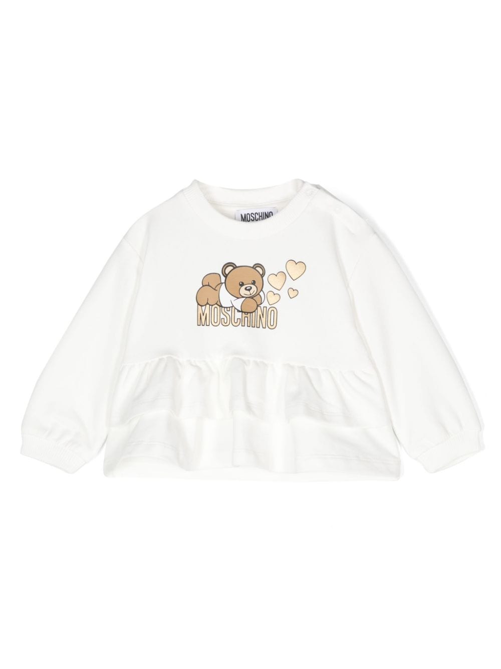 Moschino Kids teddy bear-print flared sweatshirt - White von Moschino Kids