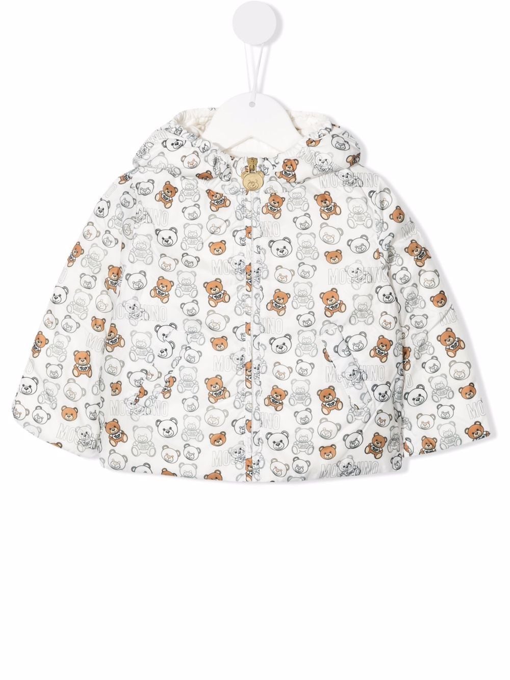 Moschino Kids teddy bear-print padded jacket - White von Moschino Kids