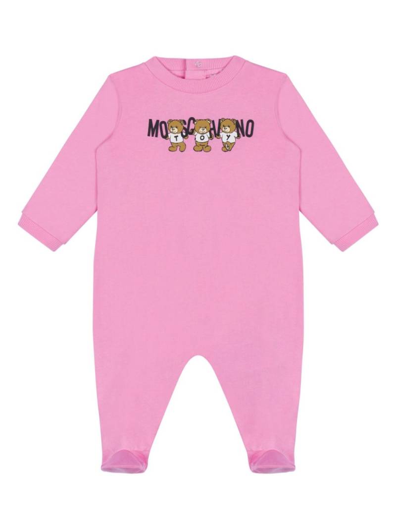 Moschino Kids teddy bear print romper - Pink von Moschino Kids