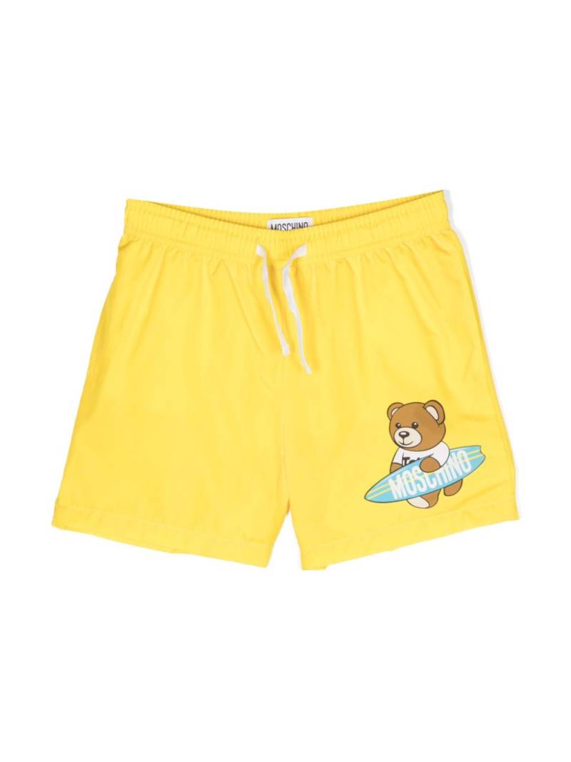 Moschino Kids teddy bear swim shorts - Yellow von Moschino Kids