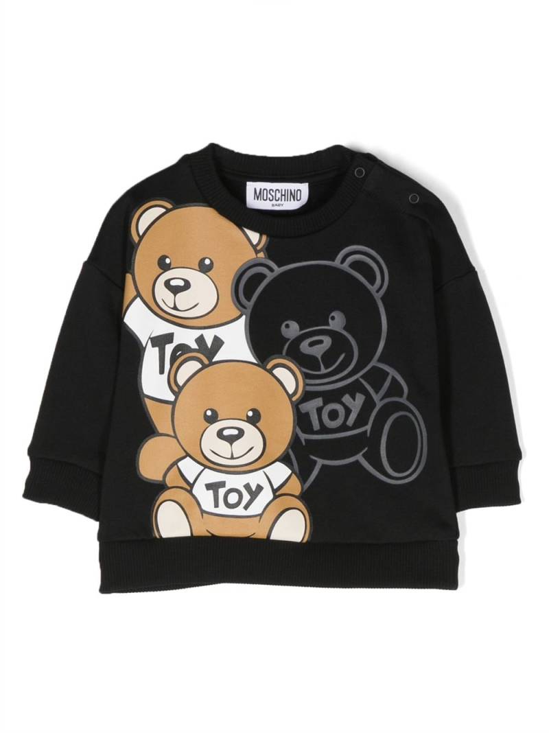 Moschino Kids teddy-print cotton sweatshirt - Black von Moschino Kids