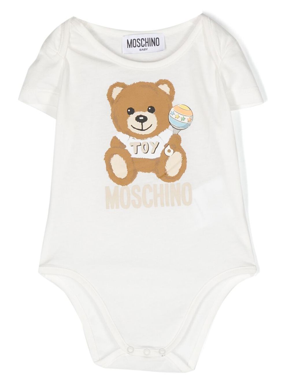 Moschino Kids teddy short-sleeve babygrows - White von Moschino Kids