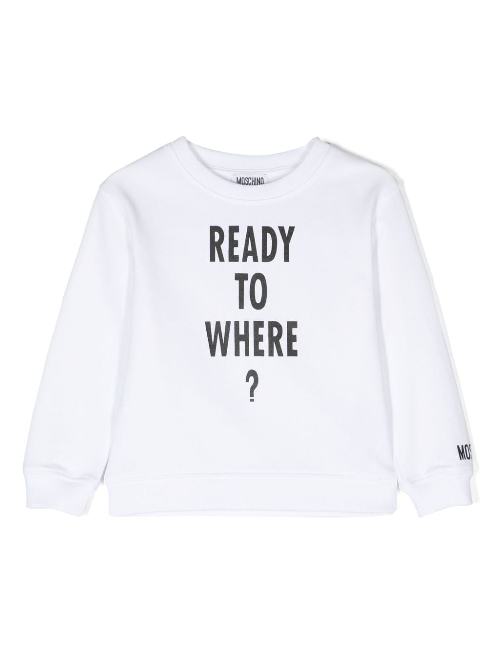 Moschino Kids text-print cotton sweatshirt - White von Moschino Kids