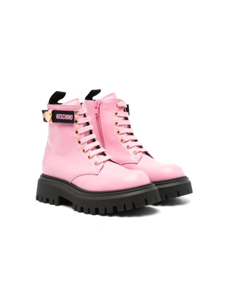 Moschino Kids zip-up ankle boots - Pink von Moschino Kids