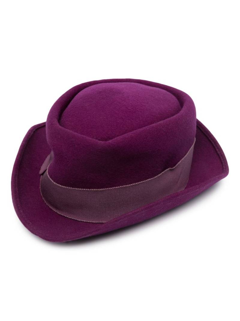 Moschino Pre-Owned 2000s bow-detailed wool hat - Purple von Moschino Pre-Owned