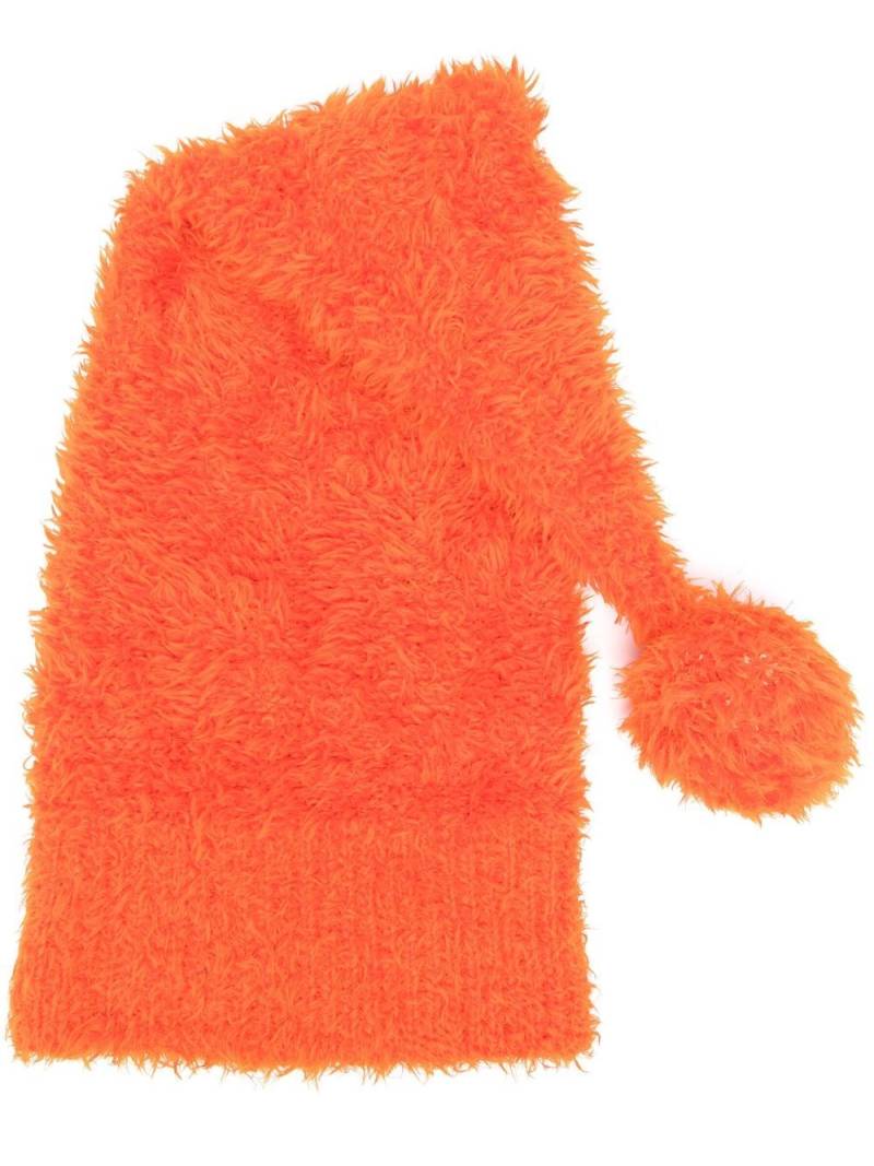 Moschino Pre-Owned 2000s fur-effect pompom beanie - Orange von Moschino Pre-Owned