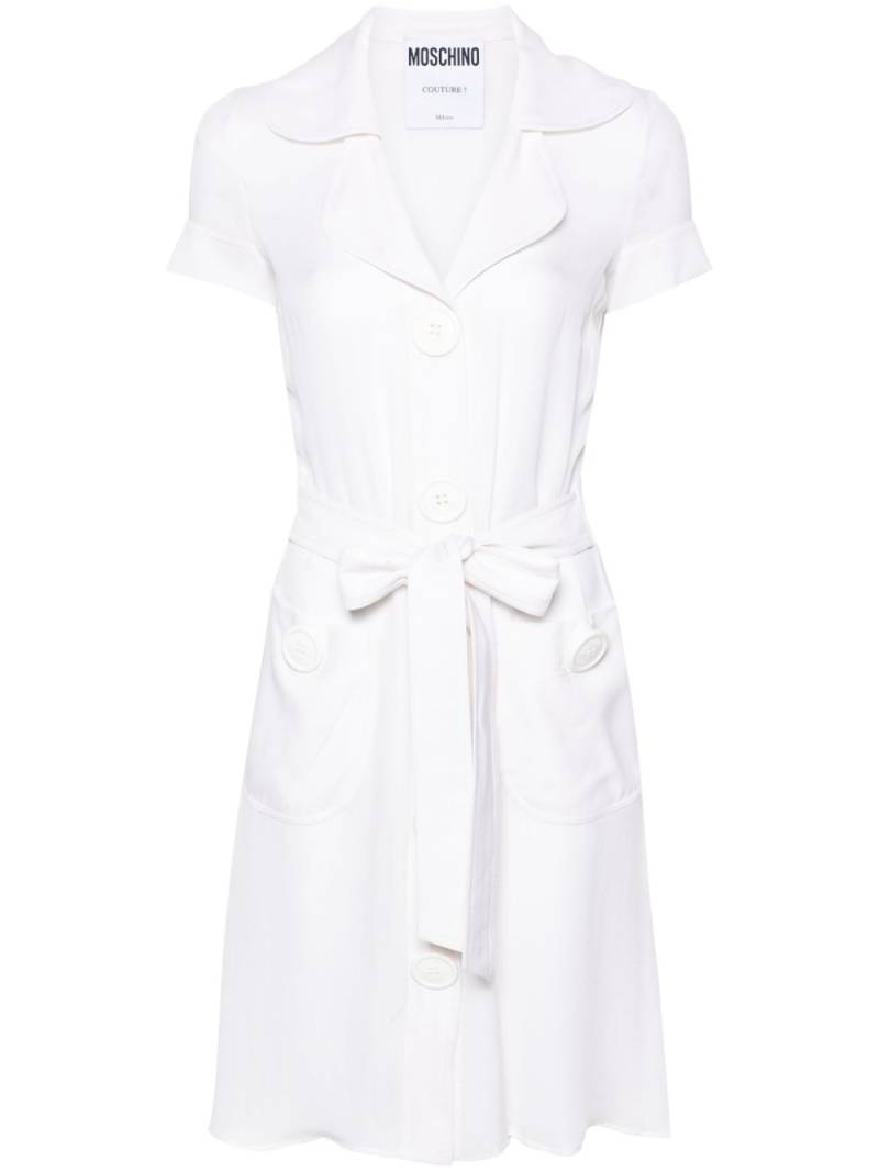 Moschino Pre-Owned 2000s notched-lapels belted midi dress - White von Moschino Pre-Owned