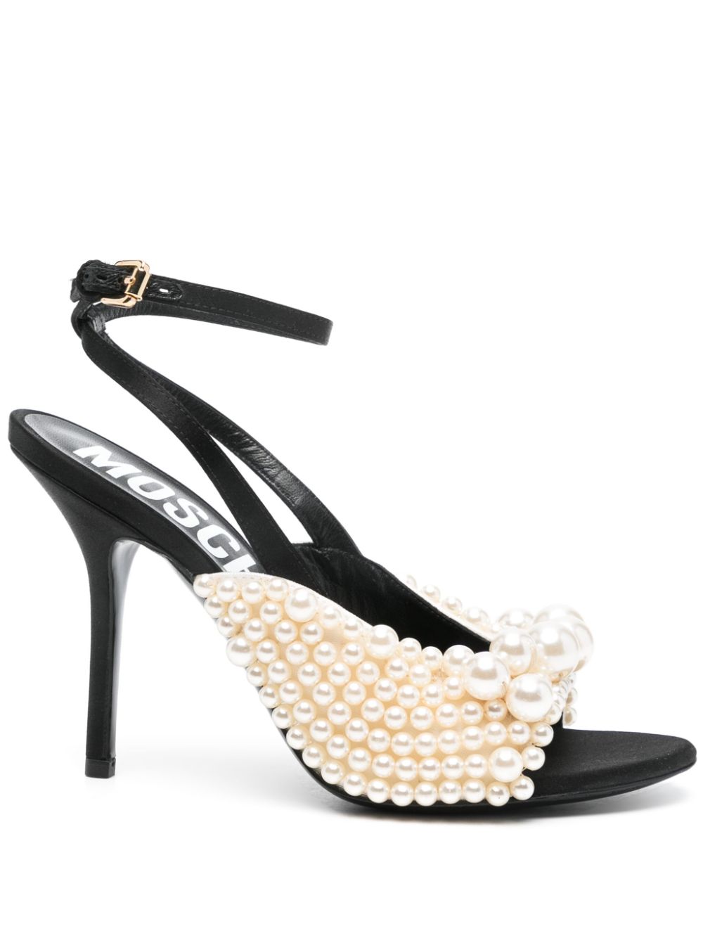 Moschino 110mm faux-pearl embellished sandals - Neutrals von Moschino