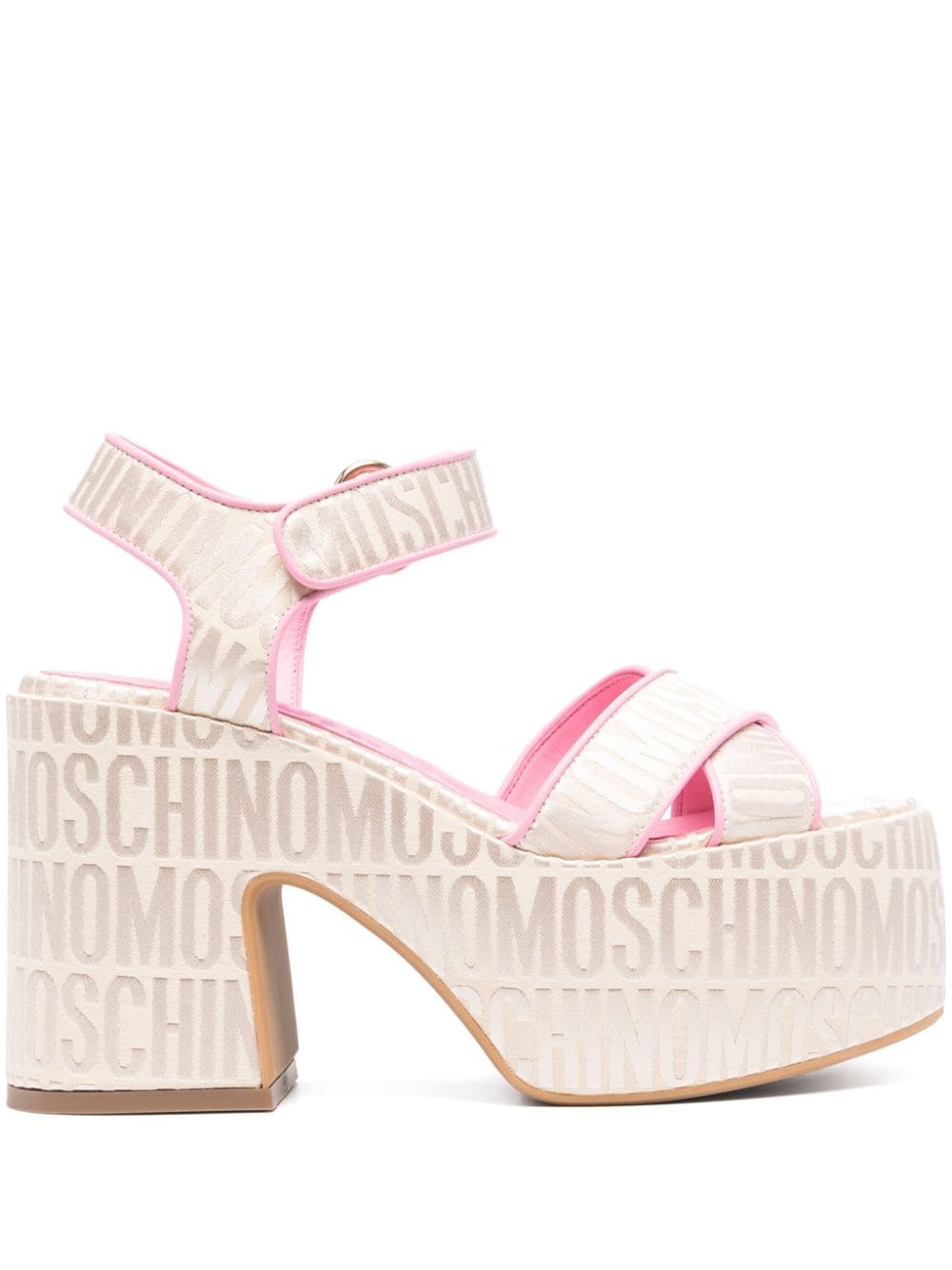 Moschino 110mm logo-jacquard platform sandals - Neutrals von Moschino