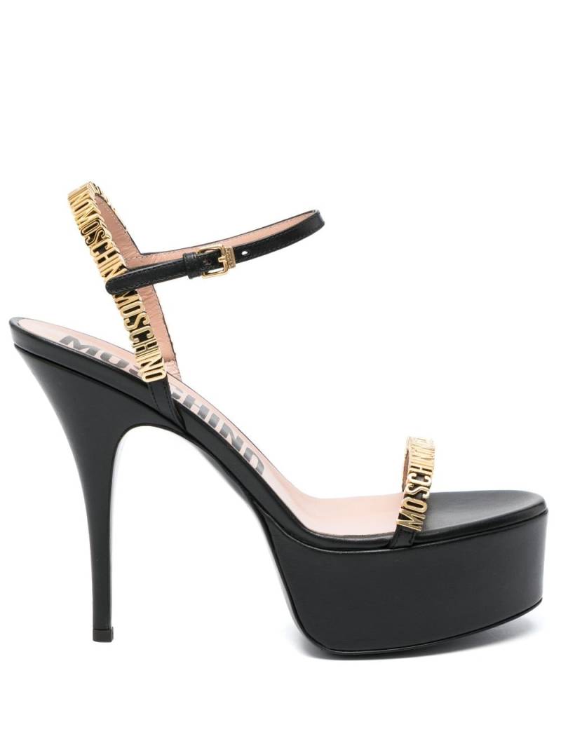 Moschino 140mm logo-plaque platform sandals - Black von Moschino