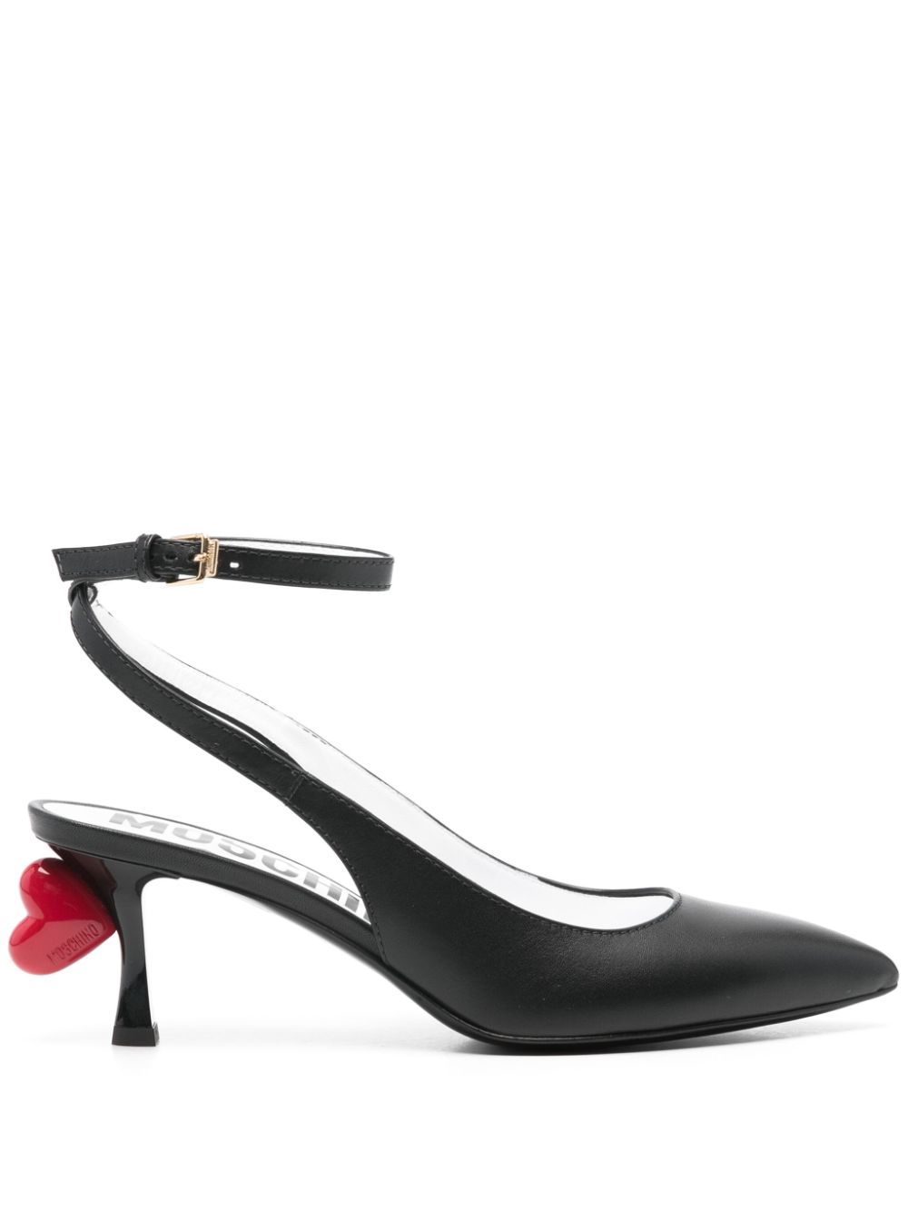 Moschino 70mm heart-appliqué pumps - Black von Moschino