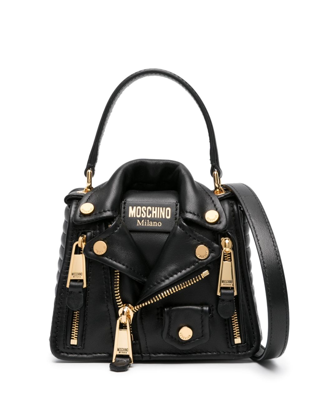 Moschino Biker leather tote bag - Black von Moschino