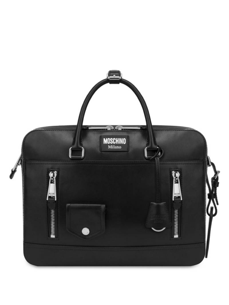 Moschino Biker leather tote bag - Black von Moschino