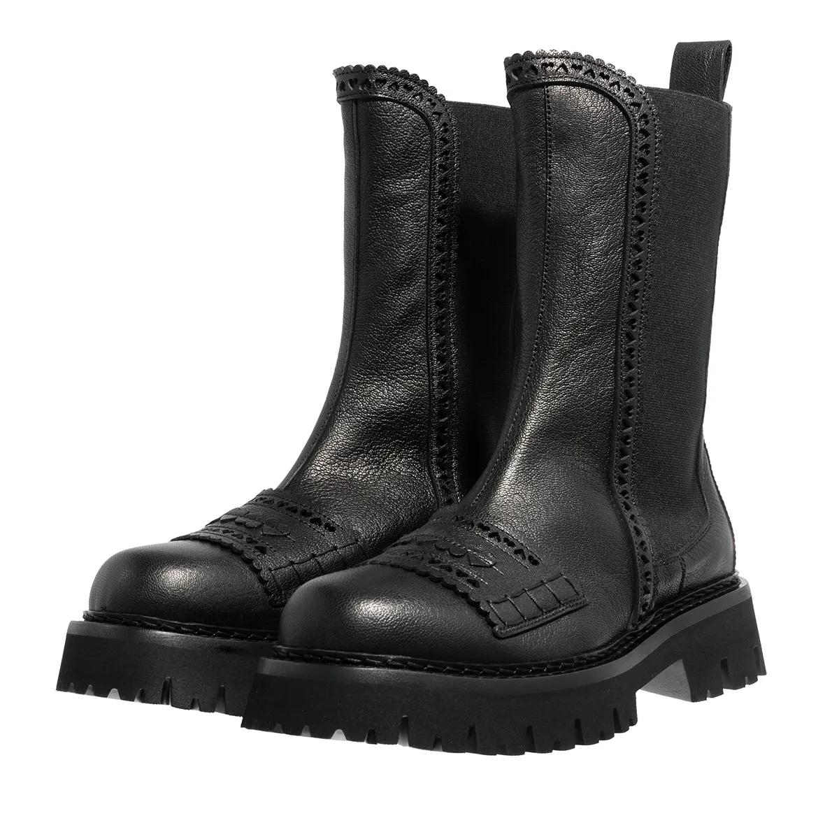 Moschino Stiefel & Boots - Hearted Brogue Sporty - Gr. 38 (EU) - in Schwarz - für Damen von Moschino