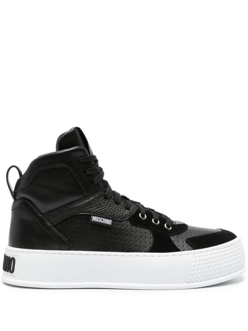 Moschino Bumps & Stripes high-top sneakers - Black von Moschino