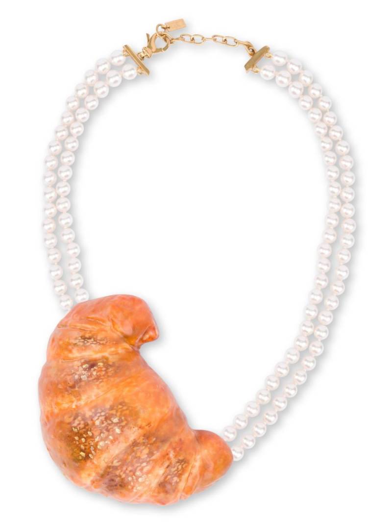 Moschino Croissant-shaped necklace - White von Moschino