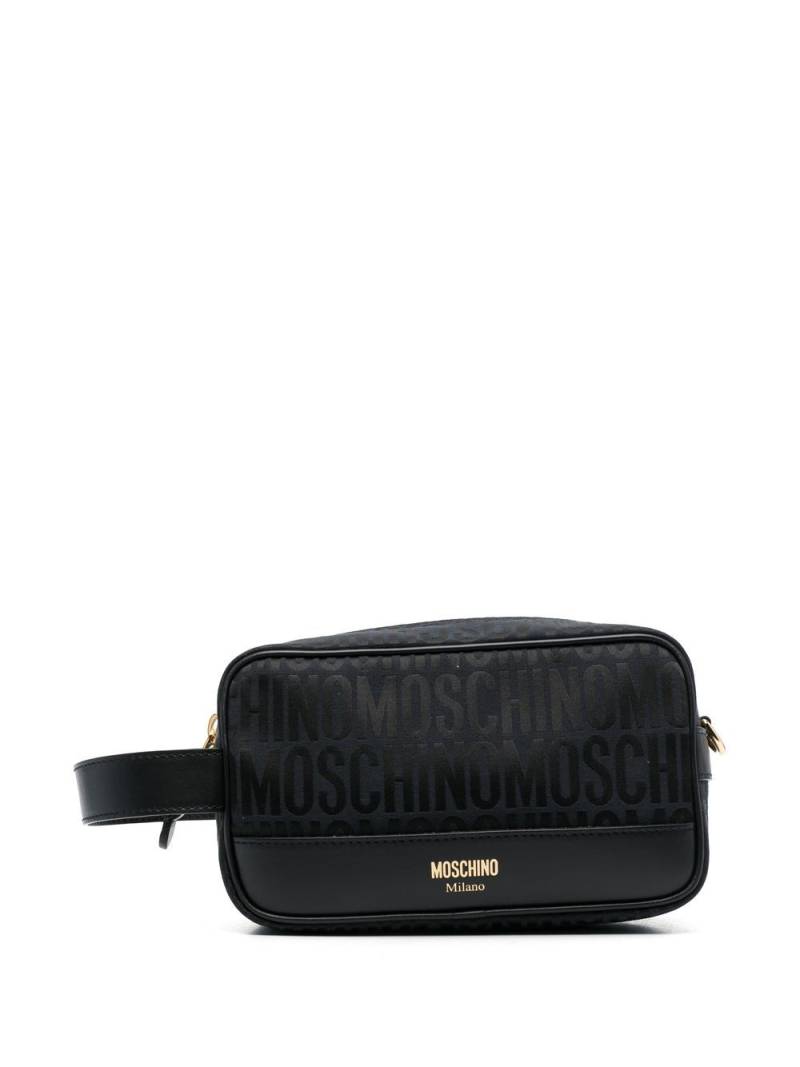 Moschino Fantasia leather logo-print makeup bag - Black von Moschino