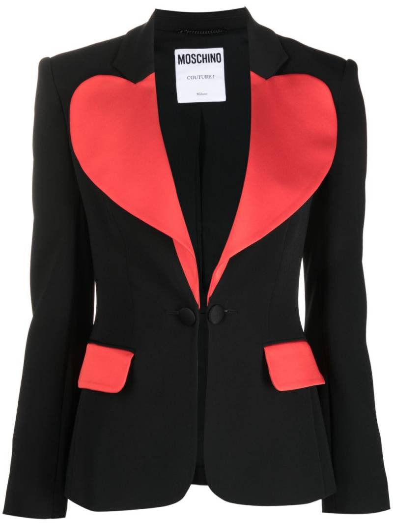 Moschino Heart silk-trim blazer - Black von Moschino