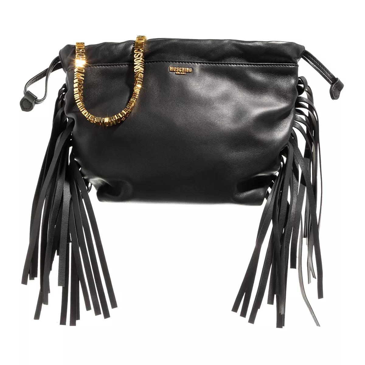 Moschino Handtasche - Mini Lettering Fringes - Gr. unisize - in Schwarz - für Damen von Moschino