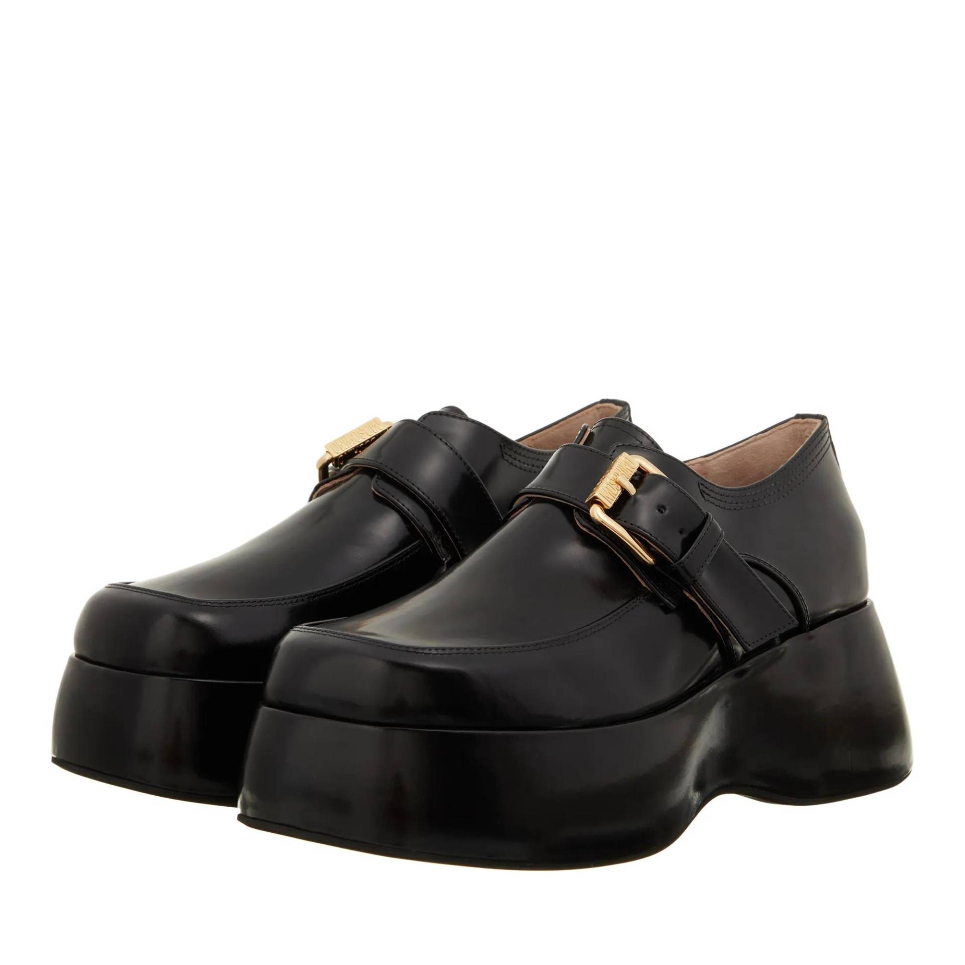 Moschino Loafer - Logo Multistrap - Gr. 38 (EU) - in Schwarz - für Damen von Moschino