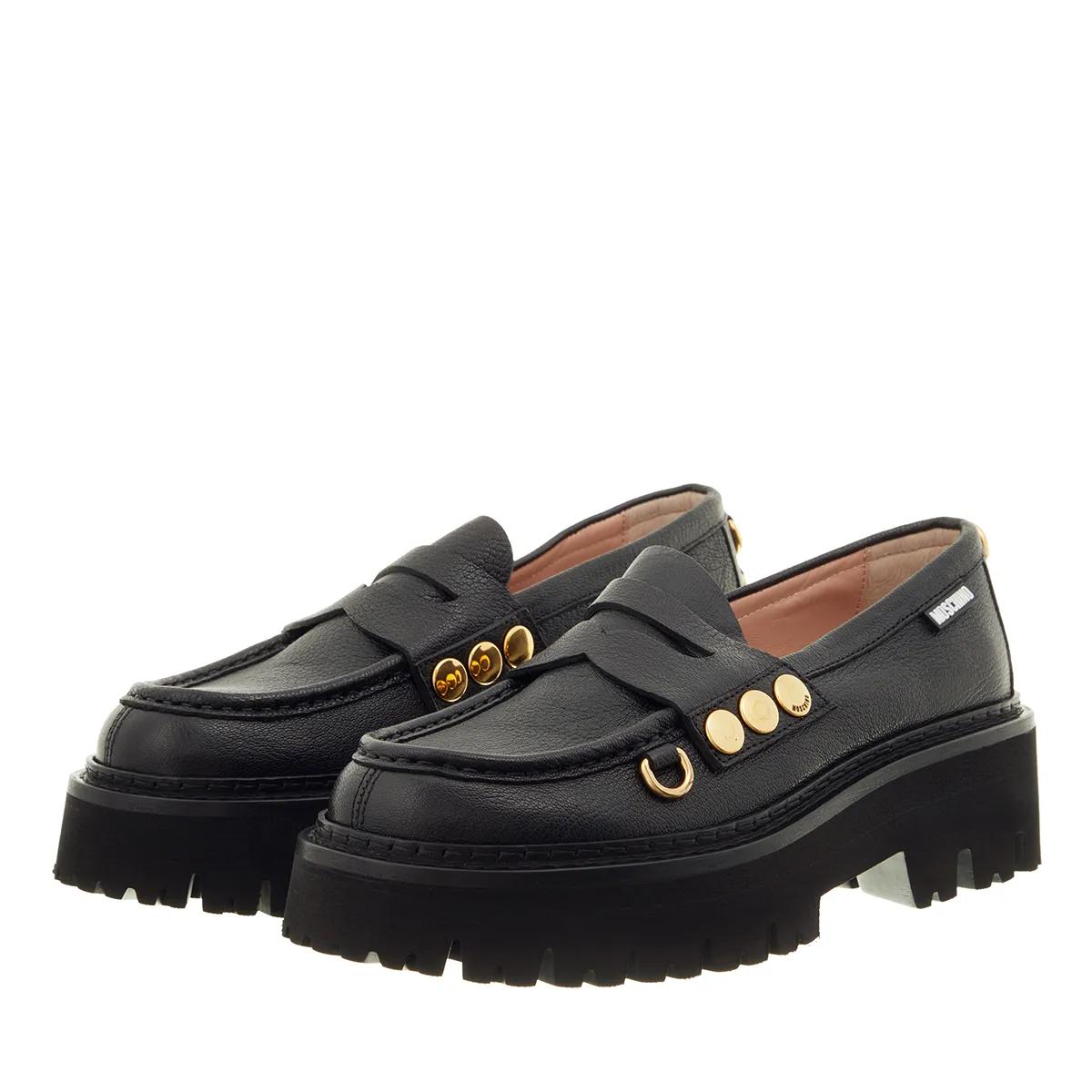 Moschino Loafer - Snap Button - Gr. 38 (EU) - in Schwarz - für Damen von Moschino