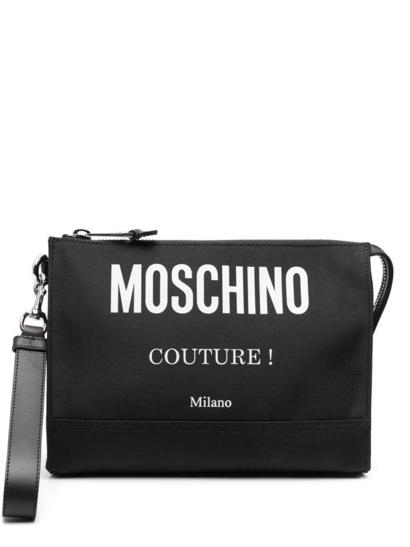 Moschino Moschino Couture-print clutch bag - Black von Moschino