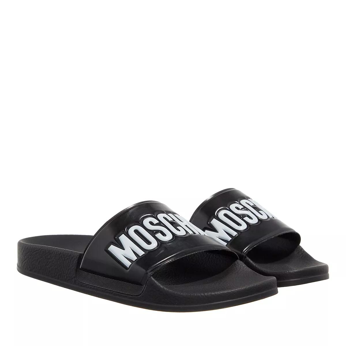 Moschino Sandalen - Sabotd Pvc Nero Logo - Gr. 37 (EU) - in Schwarz - für Damen von Moschino