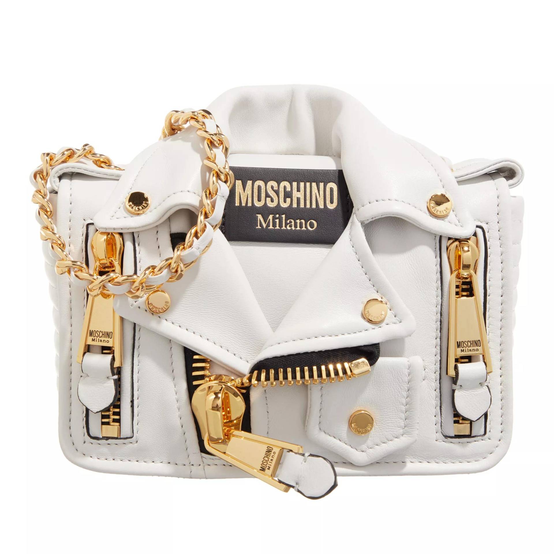 Moschino Schultertasche - Biker Shoulder Bag - Gr. unisize - in Weiß - für Damen von Moschino