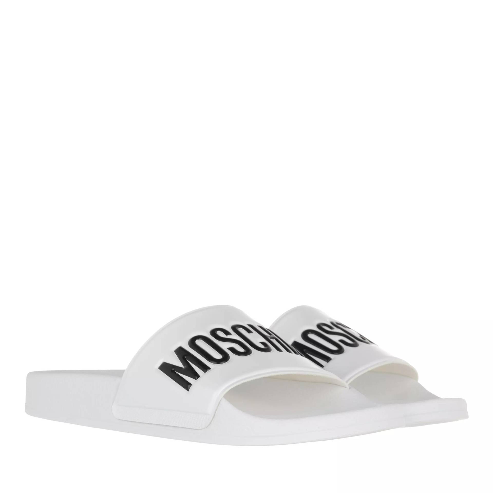 Moschino Slipper & Pantoletten - Sabotd Pool25 Pvc  Logo - Gr. 39 (EU) - in Weiß - für Damen von Moschino