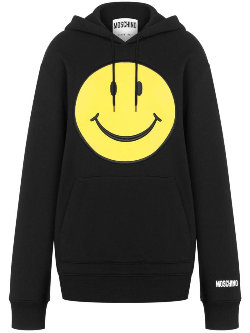 Moschino Smiley cotton hoodie - Black von Moschino