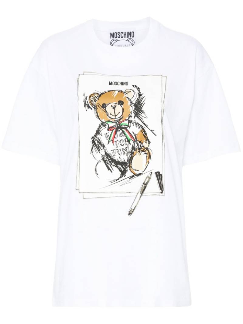 Moschino Teddy Bear cotton T-shirt - White von Moschino