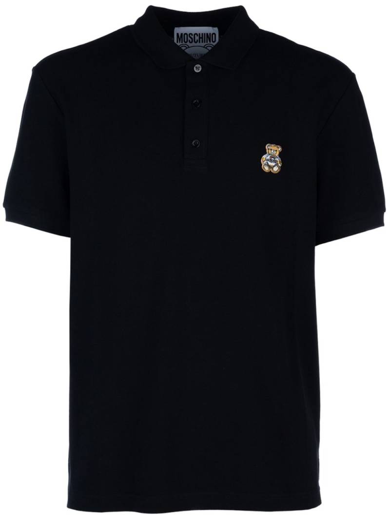 Moschino Teddy Bear cotton polo shirt - Black von Moschino