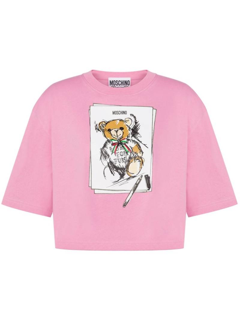 Moschino Teddy Bear cropped T-shirt - Pink von Moschino